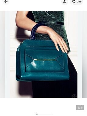 Elegant Tory Burch Penelope Teal Tote Bag